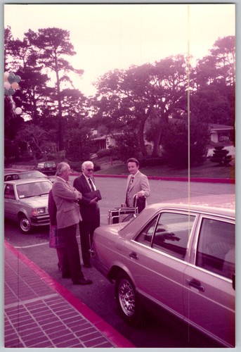 Vtg color snapshot three men - color,