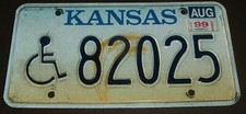 1999  Kansas License Plate