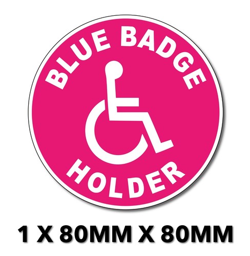 Blue badge holder pink car - holder,